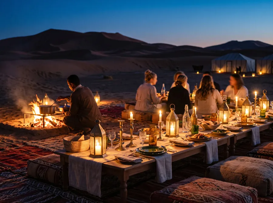 Dinner im Wüstencamp