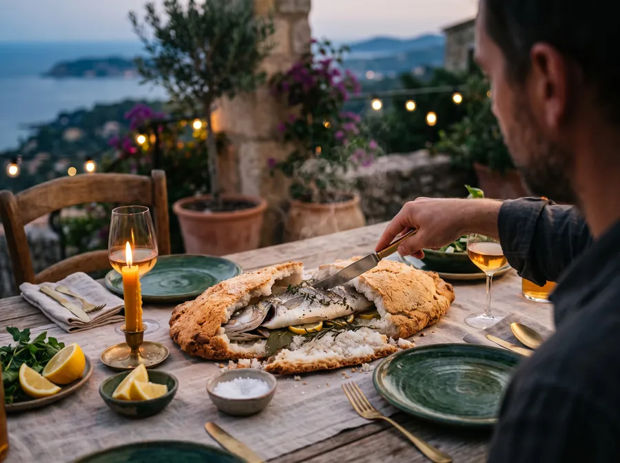 Ganzer Fisch in der Salzkruste